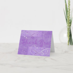 Cartão de Agradecimento Roxo Elegante