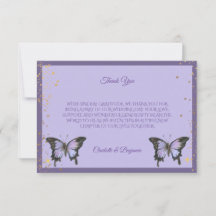 Cartão de Agradecimento Roxo Lavanda Real Elegante