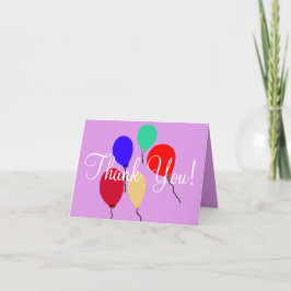 Cartão De Agradecimento Roxo Obrigado Voando Balões de Aniversário