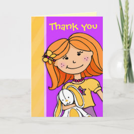 Cartão de agradecimento roxo para festa de anivers
