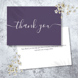 Cartão De Agradecimento Roxo Simples Moderno Elegante Script