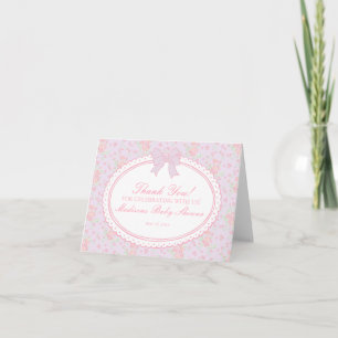 Cartão de Agradecimento Roxo Vintage Floral Chique