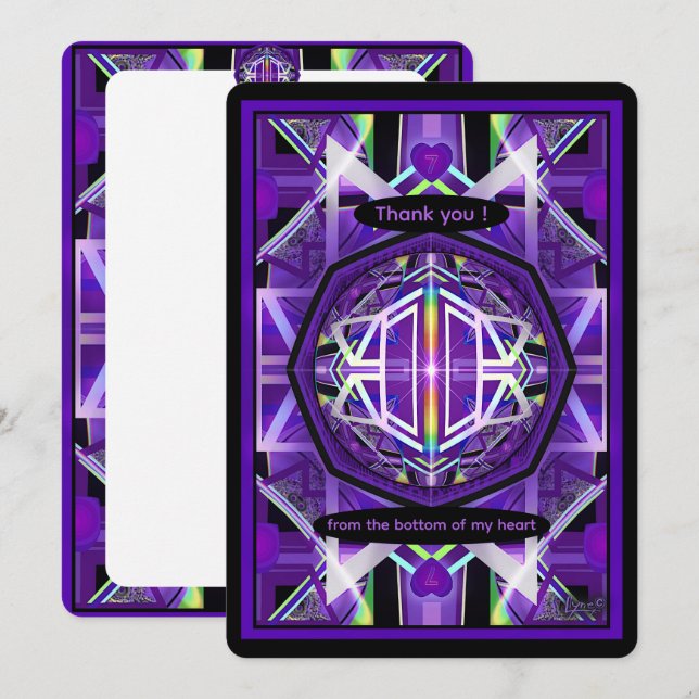 Cartão De Agradecimento Roxo W3 (Frente/Verso)