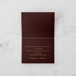 Cartão De Agradecimento Royal Deep Burgundy Personalized