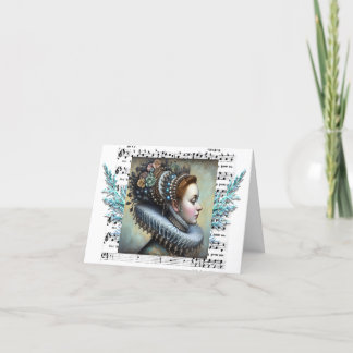 Cartão De Agradecimento Royal Melody Queen Collage com Vintage Music