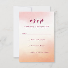 Cartão De Agradecimento RSVP de casamento cor d'água romântica