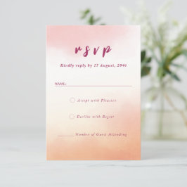 Cartão De Agradecimento RSVP de casamento cor d'água romântica