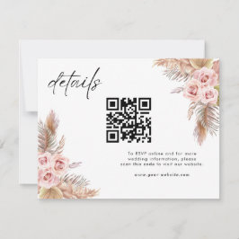 Cartão De Agradecimento RSVP de Casamento Floral de Boho Minimal