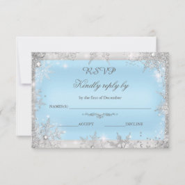 Cartão De Agradecimento Rsvp Silver Winter Wonderland Blue