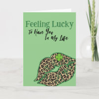 Rua de sorte, carta verde-leopardo do dia de Patri