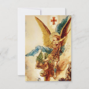 Cartão De Agradecimento "Rua Micheal Vanquishing Satã", por Gustave Morea