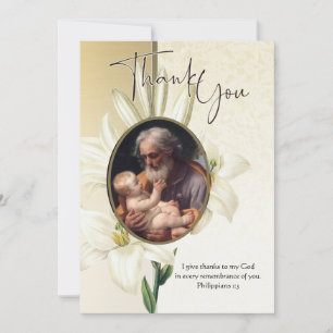 Cartão De Agradecimento Ruas. Joseph Jesus Condolência Católica Obrigado