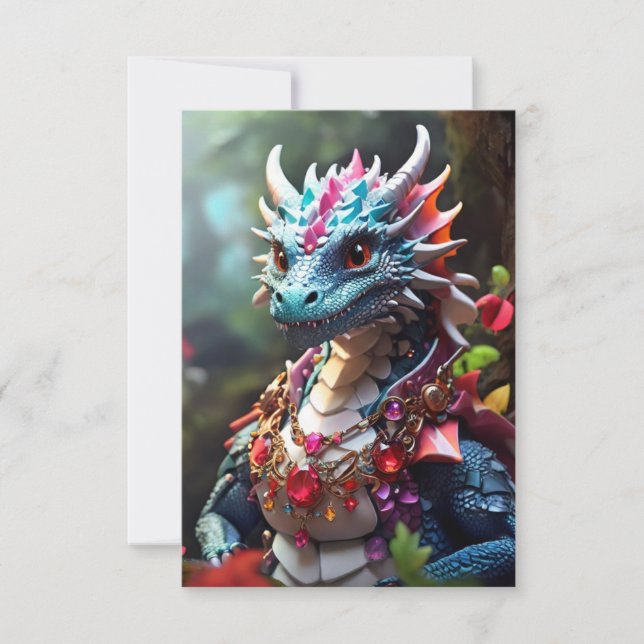 Cartão De Agradecimento Ruby Dragon (Frente)