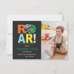 Cartão De Agradecimento Rugido Significa Obrigado Foto de Dinossauro Agr