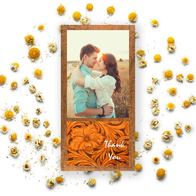 Cartão De Agradecimento Russo Flor Country Western Obrigado (Criador carregado)