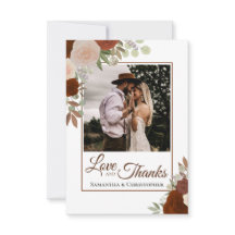 Rust Orange & Coral Rosas Amor & Obrigados Casamen