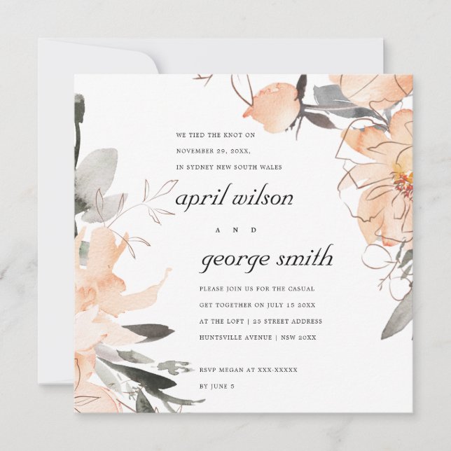 CARTÃO DE AGRADECIMENTO RUST TERRACOTTA BROWN FLORAL NÓS ARMAZENAMOS O CAR (Frente)