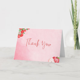 Cartão De Agradecimento Rustic Apple Thank You Card – Red Watercolor