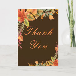 Cartão De Agradecimento Rustic Autumn Fall Leaves Thanksgiving Party