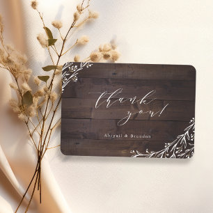 Cartão De Agradecimento Rustic Barn Wood Boho Floral Country obrigado você