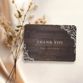 Cartão De Agradecimento Rustic Barn Wood Boho Floral Country obrigado você
