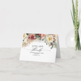 Cartão De Agradecimento Rustic Bloom Floral Casamento outono Obrigado