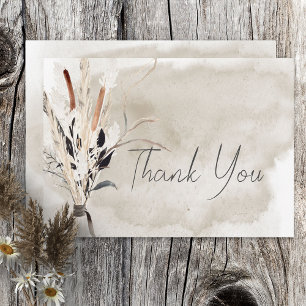 Cartão De Agradecimento Rustic Boho Bouquet Modern Thank You Card