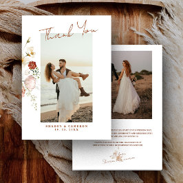 Cartão De Agradecimento Rustic Boho Wildflower Detalhes Florais