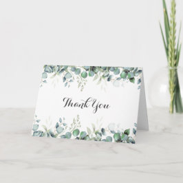 Cartão De Agradecimento Rustic Botanical Eucalyptus Greenery Wedding