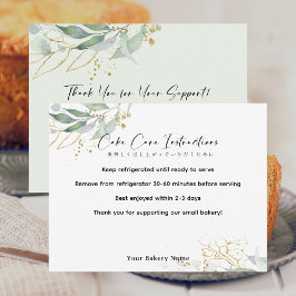 Cartão De Agradecimento Rustic Botanical Farmers Market Cake Care