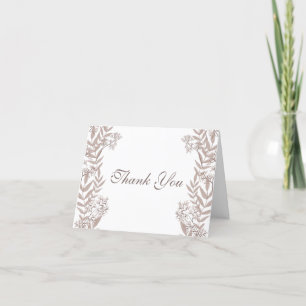Cartão De Agradecimento Rustic Brown Wedding Vintage Botânico