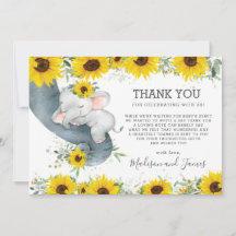 Rustic Chic Sunflower Elephant Girl Chá de fraldas