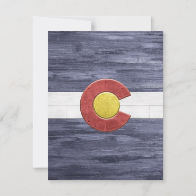 Cartão De Agradecimento Rustic Colorado Flag (Frente)