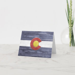 Cartão De Agradecimento Rustic Colorado Flag