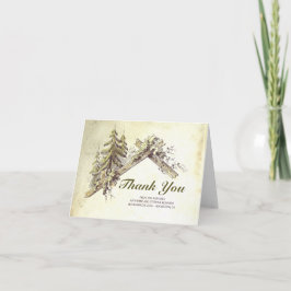 Cartão De Agradecimento Rustic Country Barn in in the Woods Obrigado