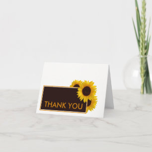 Cartão De Agradecimento Rustic Country Sunflower - Casamento