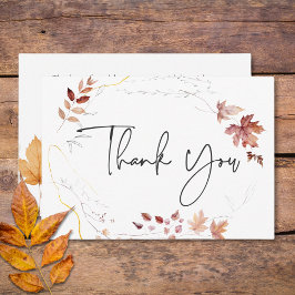 Cartão De Agradecimento Rustic Delicate Burgundy Fall Deixa Casamento