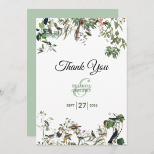 Cartão De Agradecimento Rustic Eucalyptus Deixa Vintage Greenery Casamento