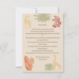 Cartão De Agradecimento Rustic Giraffe Floral