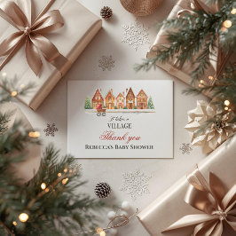 Cartão De Agradecimento Rustic It Leva Casas da Vila Chá de fraldas de inv