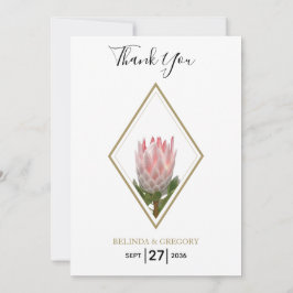Cartão De Agradecimento Rustic King Protea Wedding