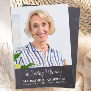 Cartão De Agradecimento Rustic Memorial In Loving Memory Photo Sympathy