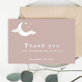 Cartão De Agradecimento Rustic Pink Obrigado chá de fraldas de nuvem