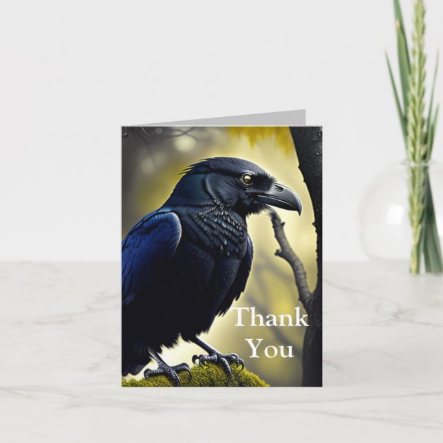 Cartão De Agradecimento Rustic Raven - Natures Guardian (Frente)