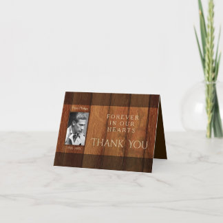 Cartão De Agradecimento Rustic Wooden Frame Sympathy Obrigado Nota Card