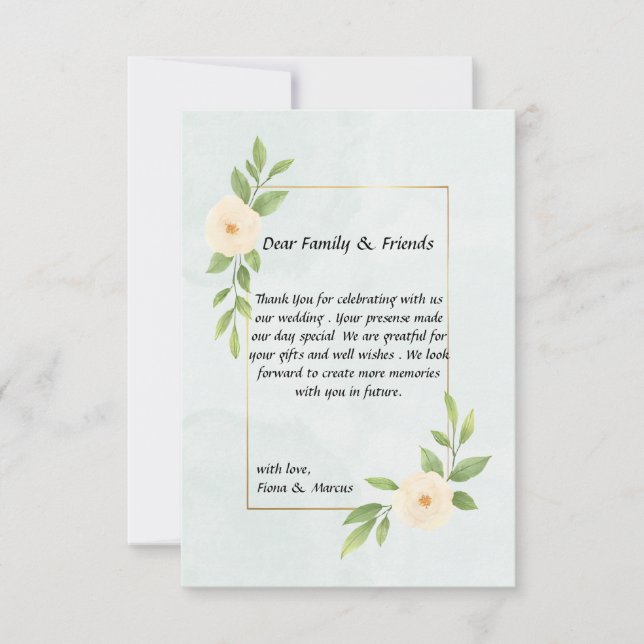 Cartão de Agradecimento Rústico Minimalista Elegan (Frente)