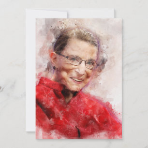 Cartão De Agradecimento Ruth Bader Ginsburg Smiling Watercolor Retrato R