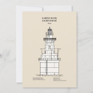 Cartão De Agradecimento Sabine Bank Lighthouse - Texas - SBD