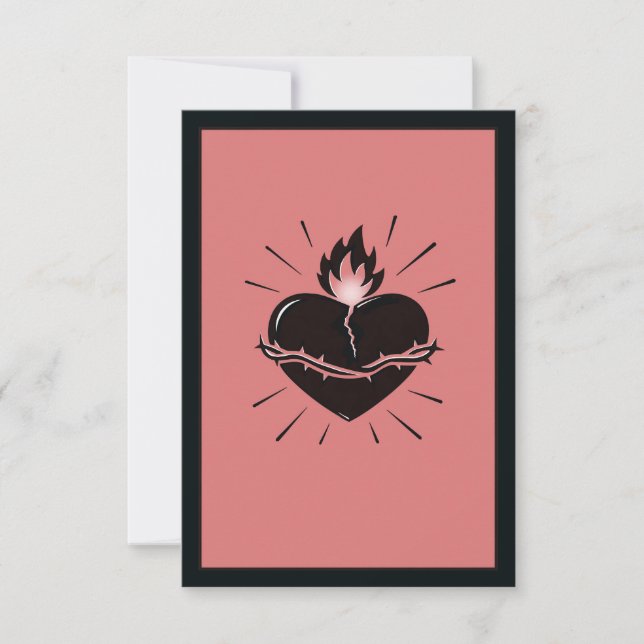 Cartão De Agradecimento Sacred Heart Reimagined – Minimal Symbolic Art  (Frente)