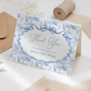 Cartão De Agradecimento Safari Animais Toile de Jouy Chá de fraldas Obriga